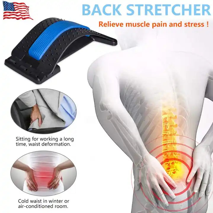 Billede af hvordan en rygstrækker virker mod smerter i ryggen.